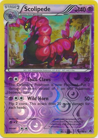 Scolipede - 40/98 - Rare - Reverse Holo available at 401 Games Canada