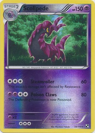 Scolipede - 54/114 - Rare - Reverse Holo available at 401 Games Canada