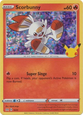 Scorbunny - 16/25 - 25th Anniversary Holo - Promo available at 401 Games Canada