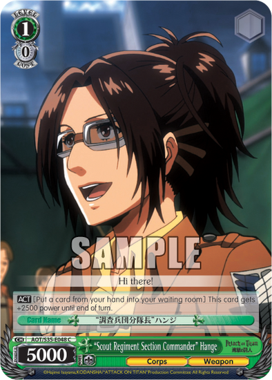 "Scout Regiment Section Commander" Hange - AOT/S35-E048 - Common available at 401 Games Canada