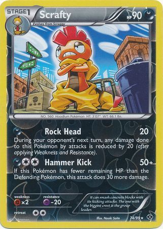 Scrafty - 74/99 - Holo Rare - Reverse Holo available at 401 Games Canada