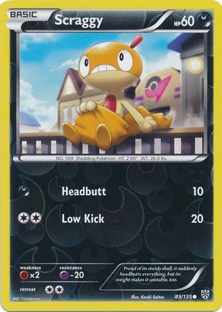 Scraggy - 85/135 - Common - Reverse Holo available at 401 Games Canada