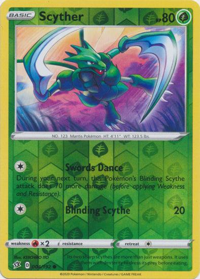 Scyther - 004/192 - Common - Reverse Holo available at 401 Games Canada