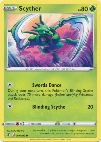 Scyther - 004/192 - Common available at 401 Games Canada