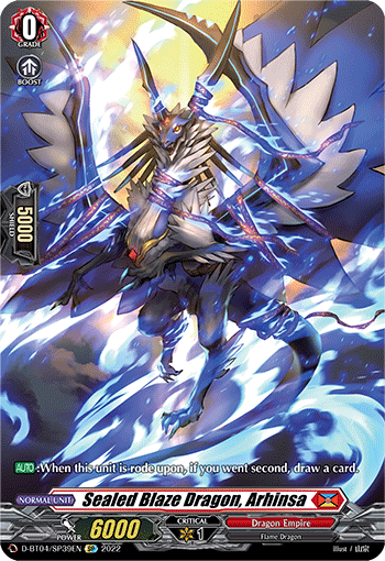 Sealed Blaze Dragon, Arhinsa - D-BT04/SP39 - SP available at 401 Games Canada