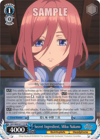 Secret Ingredient, Miku Nakano - 5HY/W83-E111S - Super Rare available at 401 Games Canada