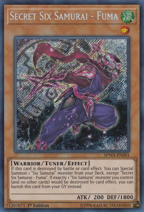 Secret Six Samurai - Fuma - SPWA-EN001 - Secret Rare - 1st Edition available at 401 Games Canada