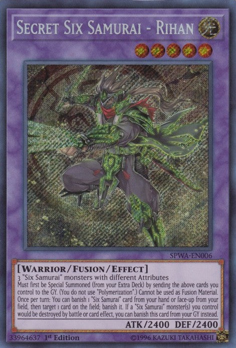 Secret Six Samurai - Rihan - SPWA-EN006 - Secret Rare - 1st Edition available at 401 Games Canada