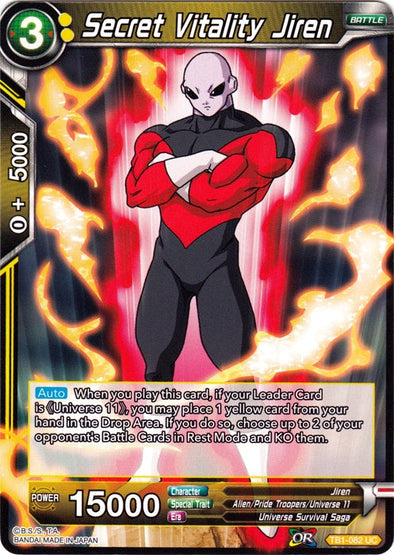 Secret Vitality Jiren - TB1-082 - Uncommon (Foil) available at 401 Games Canada