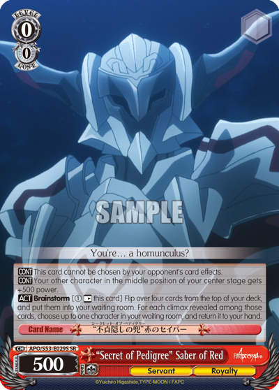 "Secret of Pedigree" Saber of Red - APO/S53-E029S - Super Rare available at 401 Games Canada