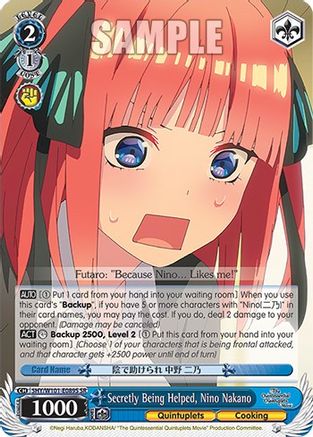 Secretly Being Helped, Nino Nakano (SR) - 5HY/W101-E089S - Super Rare available at 401 Games Canada