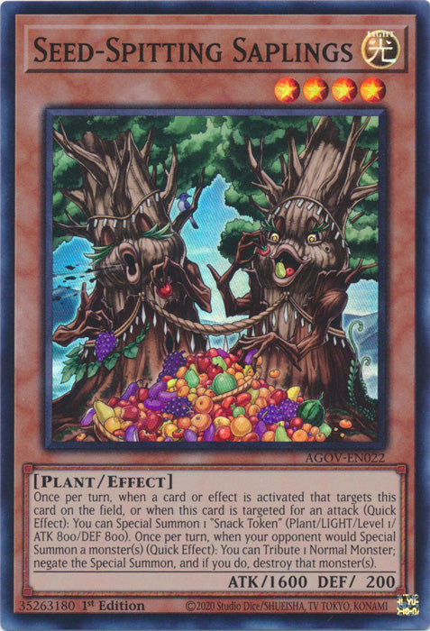 Seed-Spitting Saplings - AGOV-EN022 - Super Rare - 1st Edition available at 401 Games Canada
