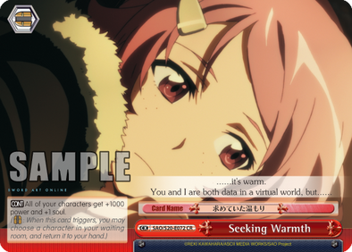 Seeking Warmth - SAO/S20-E072 - Climax Rare available at 401 Games Canada