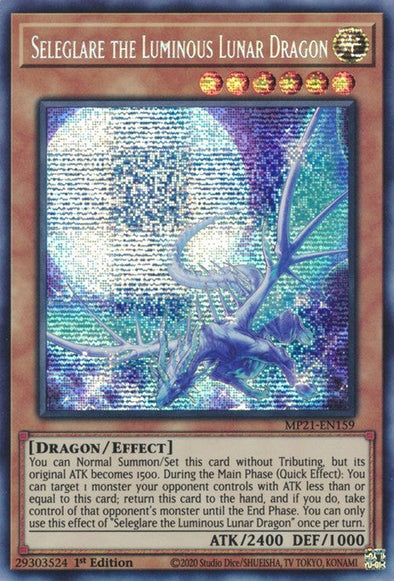 Seleglare the Luminous Lunar Dragon - MP21-EN159 - Prismatic Secret Rare - 1st Edition available at 401 Games Canada