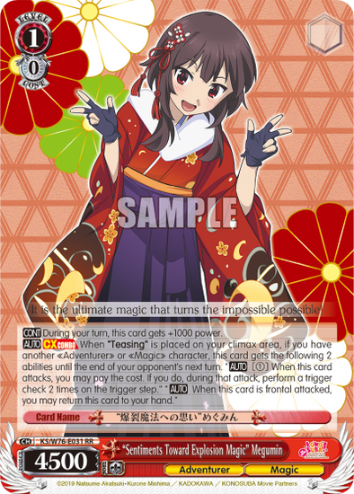 "Sentiments Toward Explosion Magic" Megumin - KS/W76-E031 - Double Rare available at 401 Games Canada