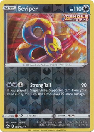 Seviper - 102/198 - Rare - Reverse Holo available at 401 Games Canada