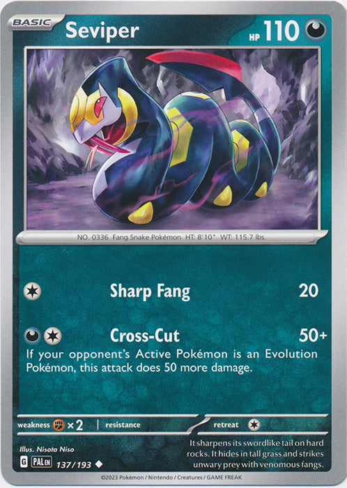 Seviper - 137/193 - Uncommon available at 401 Games Canada