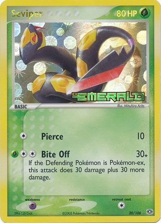 Seviper - 20/106 - Rare - Reverse Holo available at 401 Games Canada