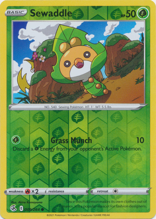 Sewaddle - 009/264 - Common - Reverse Holo available at 401 Games Canada