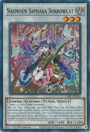 Shamisen Samsara Sorrowcat - DABL-EN044 - Super Rare - 1st Edition available at 401 Games Canada