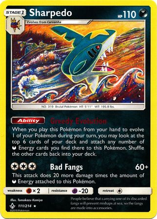 Sharpedo - 111/214 - Rare available at 401 Games Canada