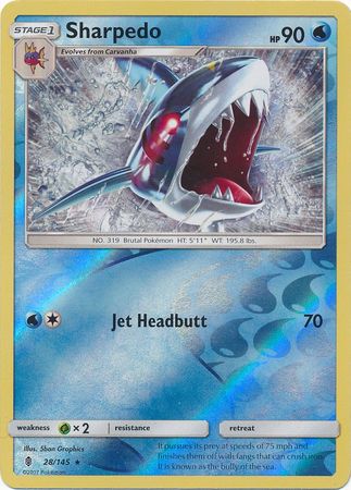 Sharpedo - 28/145 - Rare - Reverse Holo available at 401 Games Canada