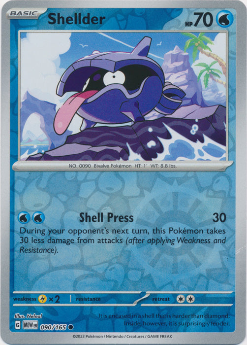 Shellder - 090/165 - Common - Reverse Holo available at 401 Games Canada