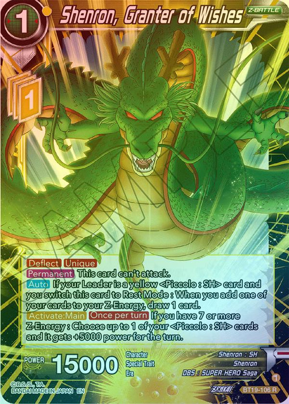 Shenron, Granter of Wishes - BT19-106 - Rare (Foil) available at 401 Games Canada