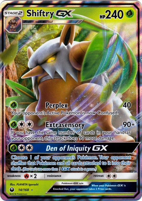 Shiftry GX - 14/168 - Ultra Rare available at 401 Games Canada