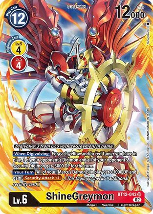 ShineGreymon (Alternate Art) - BT12-043 - Super Rare available at 401 Games Canada