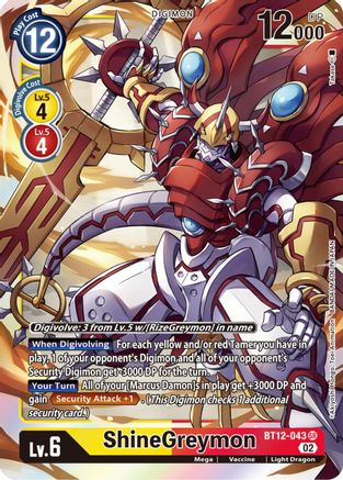 ShineGreymon - BT12-043 - Super Rare available at 401 Games Canada