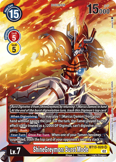 ShineGreymon: Burst Mode - BT13-020 - Super Rare available at 401 Games Canada