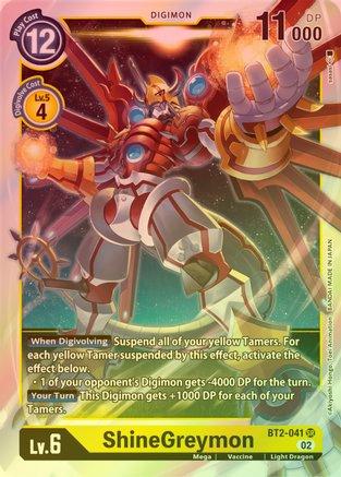 ShineGreymon (Resurgence Booster Reprint) - BT2-041 - Super Rare (Foil) available at 401 Games Canada