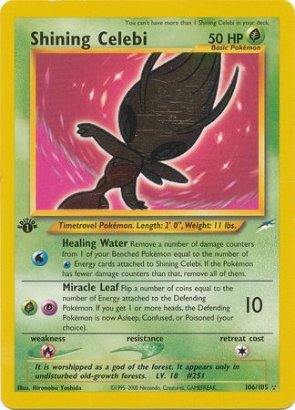 Shining Celebi - 106/105 - Shining Holo - 1st Edition available at 401 Games Canada