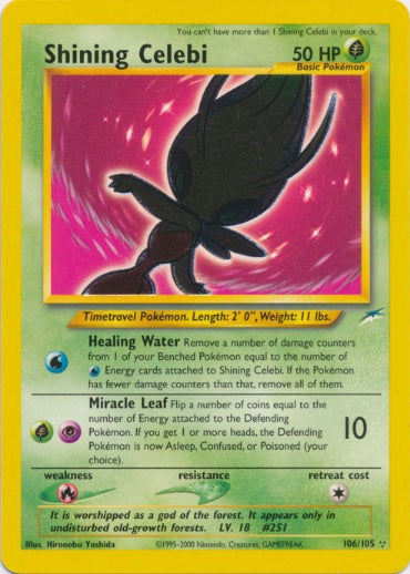 Shining Celebi - 106/105 - Shining Holo - Unlimited available at 401 Games Canada