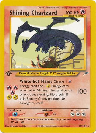 Shining Charizard - 107/105 - Shining Holo - 1st Edition available at 401 Games Canada