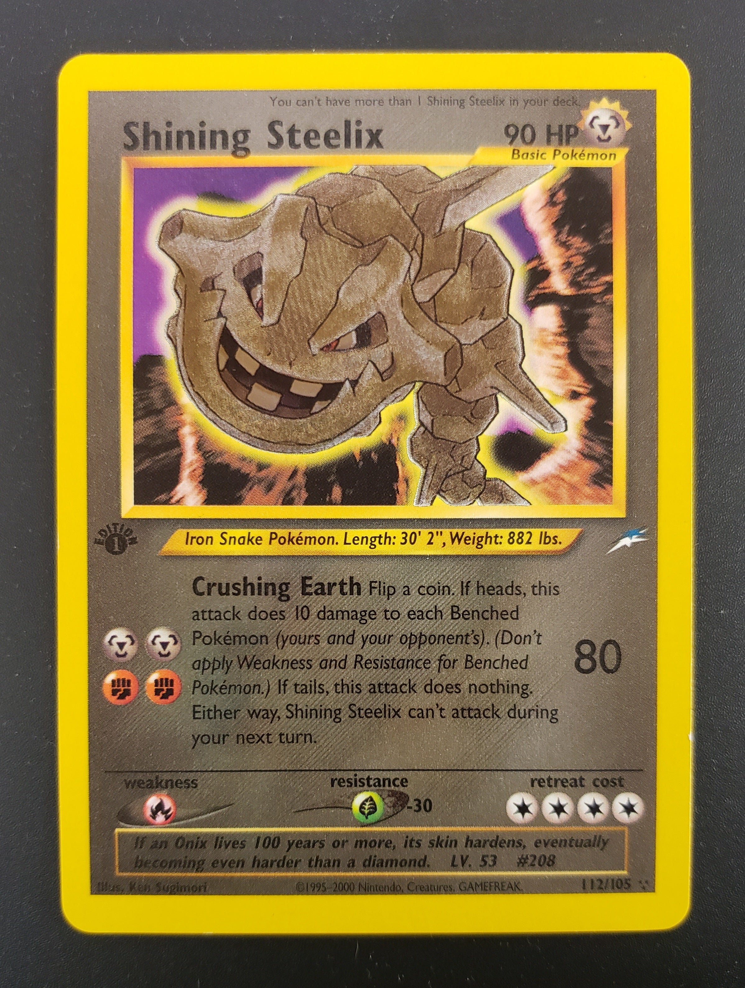 401 Games Canada - Shining Steelix - 112/105 - Shining Holo - 1st Edition - NM- 401 Games Canada - Shining Steelix - 112/105 - Shining Holo - 1st Edition - NM-