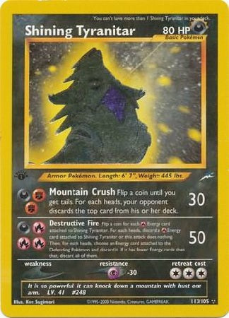 Shining Tyranitar - 113/105 - Shining Holo - 1st Edition available at 401 Games Canada