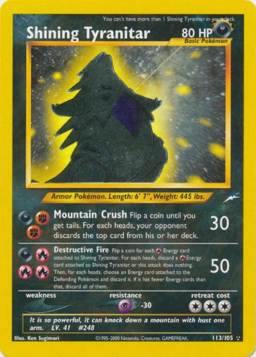 Shining Tyranitar - 113/105 - Shining Holo - Unlimited available at 401 Games Canada