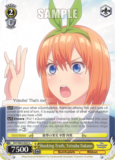 Shocking Truth, Yotsuba Nakano - 5HY/W83-E023 - Common available at 401 Games Canada