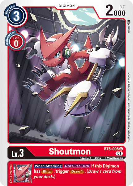 Shoutmon - BT6-008 - Common available at 401 Games Canada