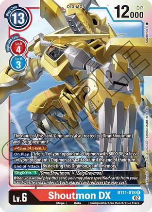 Shoutmon DX - BT11-018 - Rare available at 401 Games Canada