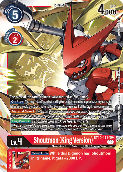 Shoutmon (King Version) - BT10-111 - Secret Rare available at 401 Games Canada