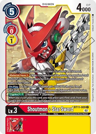 Shoutmon + Star Sword - BT11-009 - Common available at 401 Games Canada