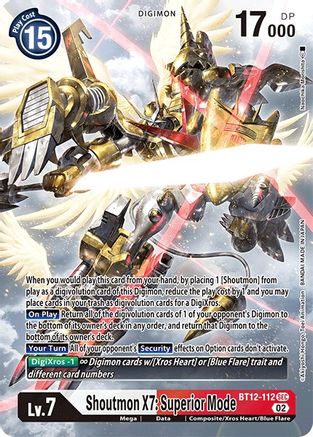 Shoutmon X7: Superior Mode (Alternate Art) - BT12-112 - Secret Rare available at 401 Games Canada