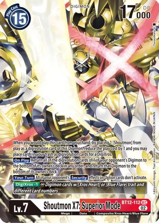 Shoutmon X7: Superior Mode - BT12-112 - Secret Rare available at 401 Games Canada