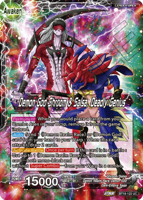 Shroom & Salsa // Demon God Shroom & Salsa, Deadly Genius - BT18-122 - Uncommon available at 401 Games Canada