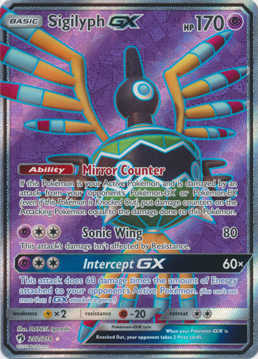 Sigilyph GX - 202/214 - Full Art Ultra Rare available at 401 Games Canada