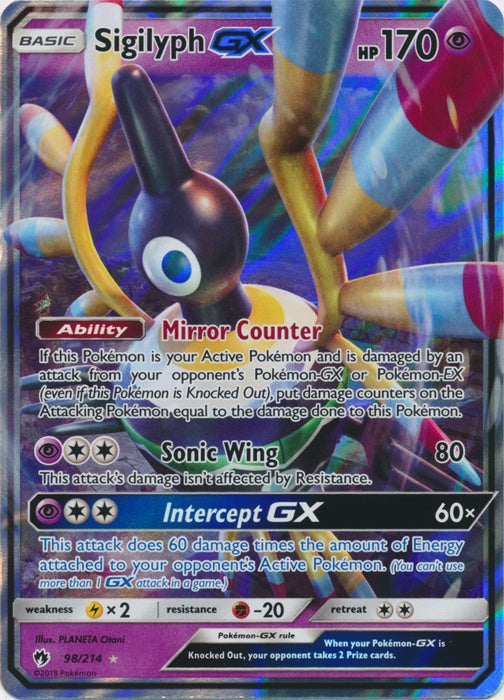 Sigilyph GX - 98/214 - Ultra Rare available at 401 Games Canada