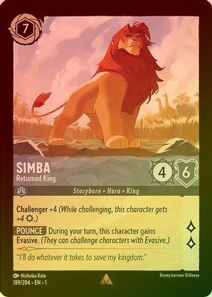 Simba (Returned King) - 189/204 - Rare (Foil) available at 401 Games Canada